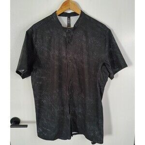 Lululemon Shirt Mens XL Airing Easy Stand up Collar Snap  Digital Camo